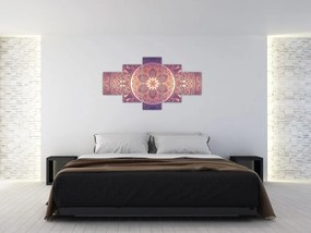 Obraz - Mandala na fioletowym gradiencie (125x70 cm)