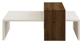 Stolik konferencyjny Glow White and Walnut