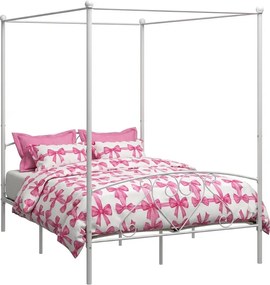 Białe metalowe łóżko w stylu rustykalnym 140x200 cm C1-H05