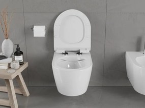 Mexen Carmen miska wc Rimless z deską wolnoopadającą slim, duroplast, biała połysk - 30880100