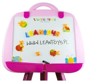 Tablica magnetyczna stojąca pisak magnes różowa