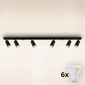 Brilagi - LED RGBW ściemniana oprawa punktowa SELE MODERN 6x GU10/6,5W/230V Wi-Fi czarna
