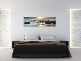 Obraz - Skąpane w słońcu morze (170x50 cm)