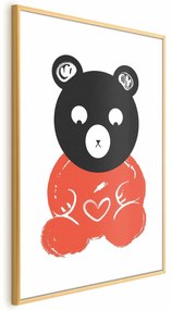 Plakat Zamyślony miś 60x90 cm z ramą złotą z marginesem ARTGEIST B
