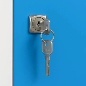 Metalowa szafka ubraniowa S8 na nogach, 2-drzwiowa, 1920 x 600 x 500 mm, zamek cylindryczny, drzwi niebieske