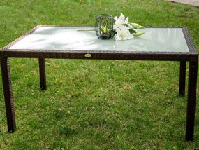 Stół ogrodowy z brązowego technorattanu 150 x 90 cm