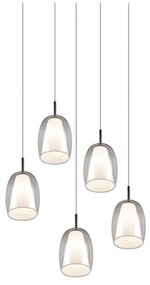 Lampa wisząca w kolorze srebra ze szklanym kloszem ø 48 cm Barret – Trio Select