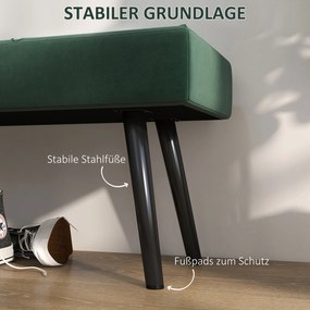 HOMCOM Ławka Tapicerowana Łóżkowa Zielona z Wzorem X | Aosom PL