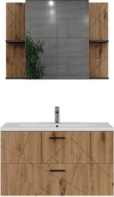 Zestaw mebli łazienkowych antracyt/dąb goldkraft 100x44.6x57 irma