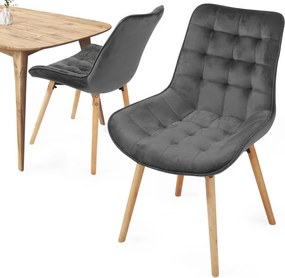 MIADOMODO Zestaw krzeseł do jadalni, ciemnoszary 2 sztuki