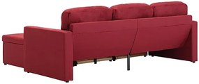 Rozkładana sofa modułowa czerwone wino - Odi 4Q