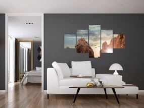 Obraz - Zachód słońca nad klifami (125x70 cm)
