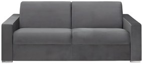 Kanapa 4-osobowa rozkładana z weluru CALITO - Kolor antracytowy - Łóżko 160 cm - Materac 14 cm