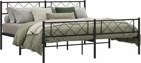Czarne industrialne łóżko z metalu 140x200cm F4-S98