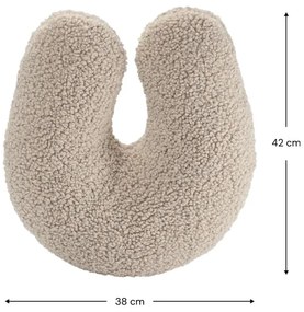 Jasnobrązowa poduszka na sofę dziecięcą z materiału bouclé U – Wigiwama