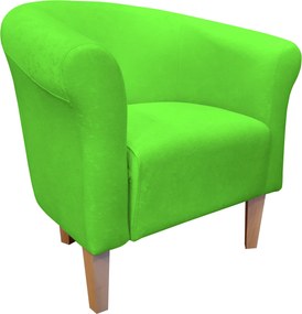 Fotel Milo tkanina Mikrofaza stylowy fotel do salonu i sypialni : Kolor nogi - Drewno, Kolor tkaniny - 12 MIKROFAZA, Wysokość nogi - 20 cm
