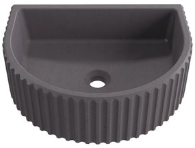 Umywalka betonowa podwieszana / nablatowa półokrągła bez otworu na baterię 45 x 36 cm MUSLIN | różne kolory : Kolor - Brązowy, Typ montażu - podwieszana