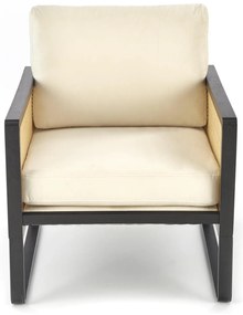 ILARIO fotel wypoczynkowy, czarny, naturalny, beż, retro, boho, velvet