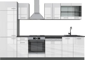 Aneks kuchenny biały wysoki połysk/antracyt 300x60x81.6 r-line