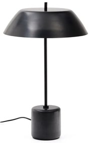 Czarna marmurowa lampa stołowa z metalowym kloszem (wysokość 58 cm) Sayra – Kave Home