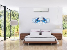 Obraz - Niebieskie motyle (125x70 cm)