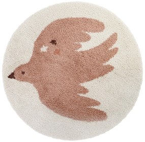 Kremowy dywan dziecięcy ø120 cm Bohemian Bird Creme – Nattiot