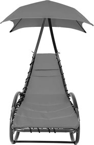 Bujana leżanka ogrodowa z daszkiem Casaro 158, szary