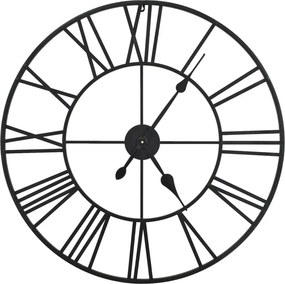 Loftowy czarny zegar ścienny 80 cm K4-L86