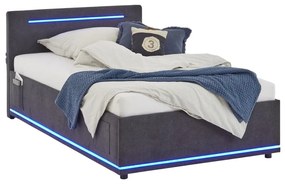 Ciemnoszare tapicerowane łóżko dziecięce bez stelaża 140x200 cm Circle – Meise Möbel