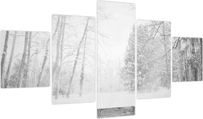 Obraz - Drewniane molo zimą (125x70 cm)