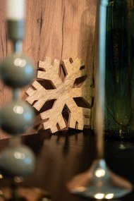 Drewniana podkładka pod szklankę w kształcie śnieżynki, Ø 19 cm