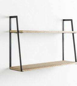 Zestaw dwóch półek ściennych Eloi 2 poziomy, drewno paulowniowe.