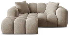 Jasnobrązowy narożnik z tkaniny szenilowej (lewostronny/z szezlongiem) Treno – Cosmopolitan Design