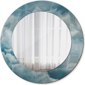 Lustro dekoracyjne okrągłe Niebieski marmur onyksowy