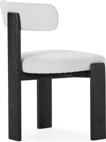 Czarne/jasnoszare tapicerowane krzesła zestaw 2 szt. Nadia – MOME