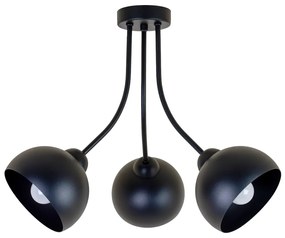 Lampa sufitowa potrójna czarna QUEEN 3xE27