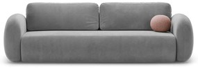 Ciemnoszara aksamitna rozkładana/ze schowkiem sofa 262 cm Tonale – Cosmopolitan Design