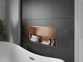 Mexen X-Wall-R półka wnękowa z kołnierzem 75 x 30 cm, miedź szczotkowana - 19C0753010