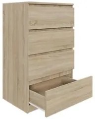 Komoda BASIC 4 szuflady – Dąb Sonoma | 61x97x40 cm