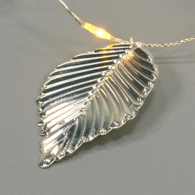 Oświetlenie perełkowe i srebrne listki, 20 diod LED, ciepła