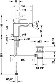 Duravit Manhattan jednouchwytowa bateria bidetowa