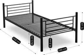 Łóżko Piętrowe Dla Dzieci 90x200 cm RODEZ Metalowe Czarne