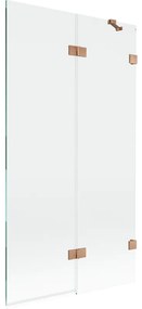 Mexen Lunar parawan nawannowy 2-skrzydłowy prawy 100 x 150 cm, transparent, miedź szczotkowana - 897-100-100-65-00-P