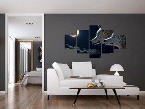 Obraz wilków wyjących do księżyca (125x70 cm)