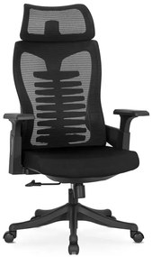 Czarny do biura fotel z regulacją zagłówka K1-G53