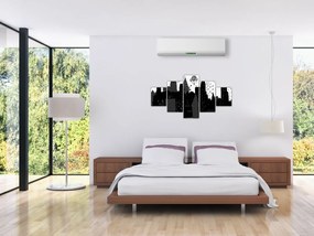 Obraz - Miasto z napisami i wzorami (125x70 cm)