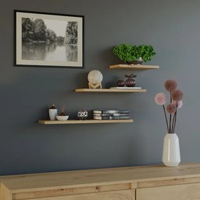 Komplet 3 półek nad biurko dąb artisan - Miltos