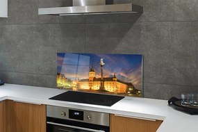 Panel szklany do Kuchni Warszawska Starówka o Zachodzie Słońca