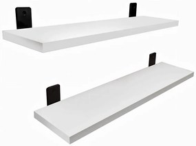 Komplet 2 białych półek ściennych 55 cm - Castello 3X