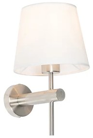 Nowoczesna lampa ścienna biała ze stali - Pluk Nowoczesny Oswietlenie wewnetrzne